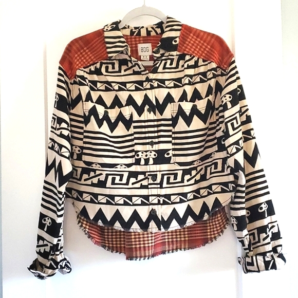 Urban Outfitters Bohemian courderoy mushroom button down shirt size medium - Picture 1 of 6
